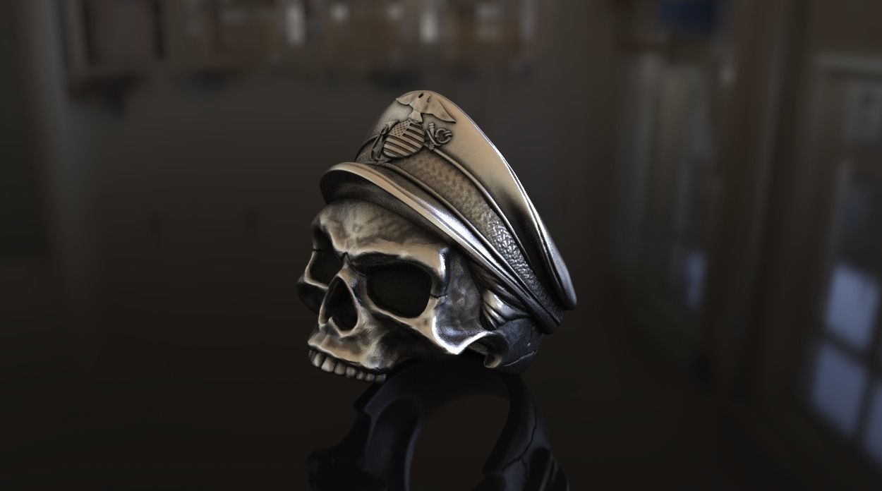 United States Marine Corps Skull Ring A Bold Tribute to Honor, Courage, and Commitment - Dazzle Dime