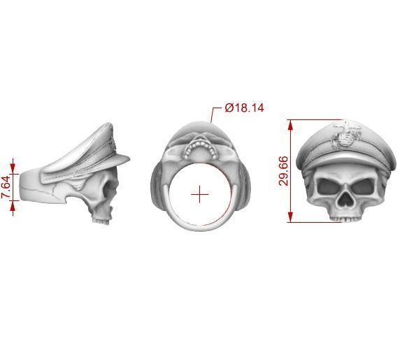 United States Marine Corps Skull Ring A Bold Tribute to Honor, Courage, and Commitment - Dazzle Dime