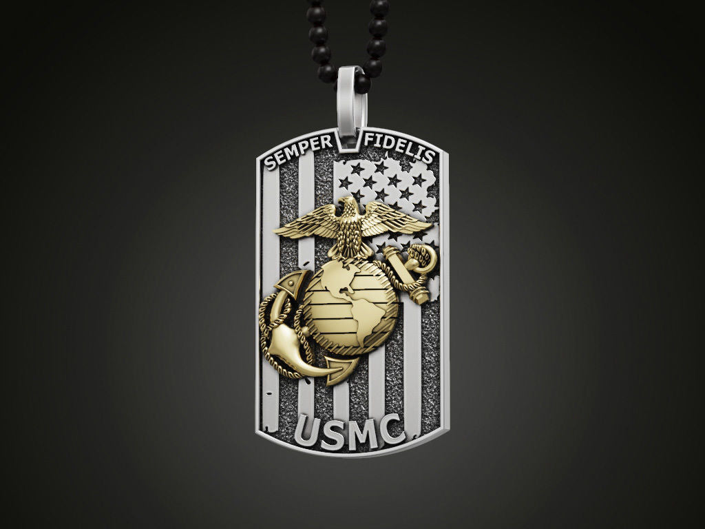 United States Marine Corps Pendant A Bold Tribute to Honor, Courage, and Commitment - Dazzle Dime