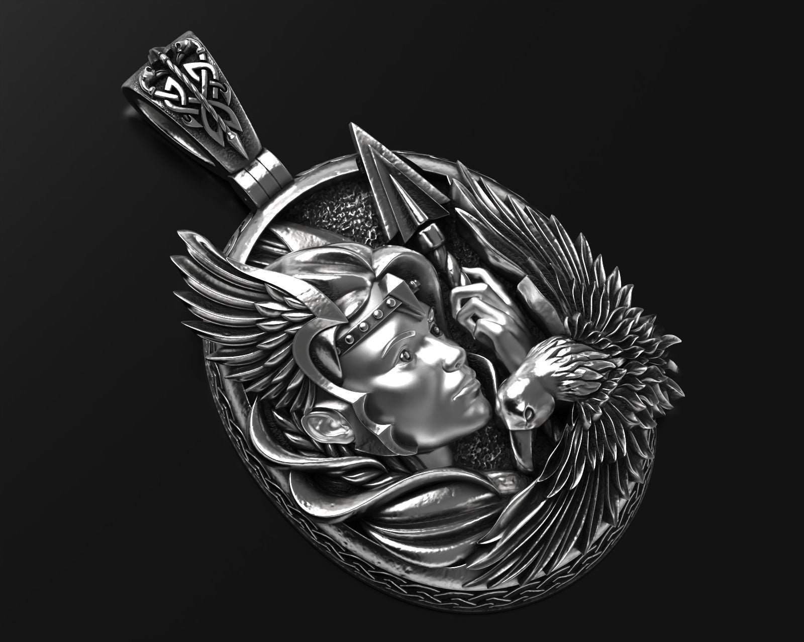 Dazzle Dime 925 Sterling Silver Base 18k Gold Plated Valkyrie Pendant A Tribute to the Shieldmaidens of Valhalla - Dazzle Dime