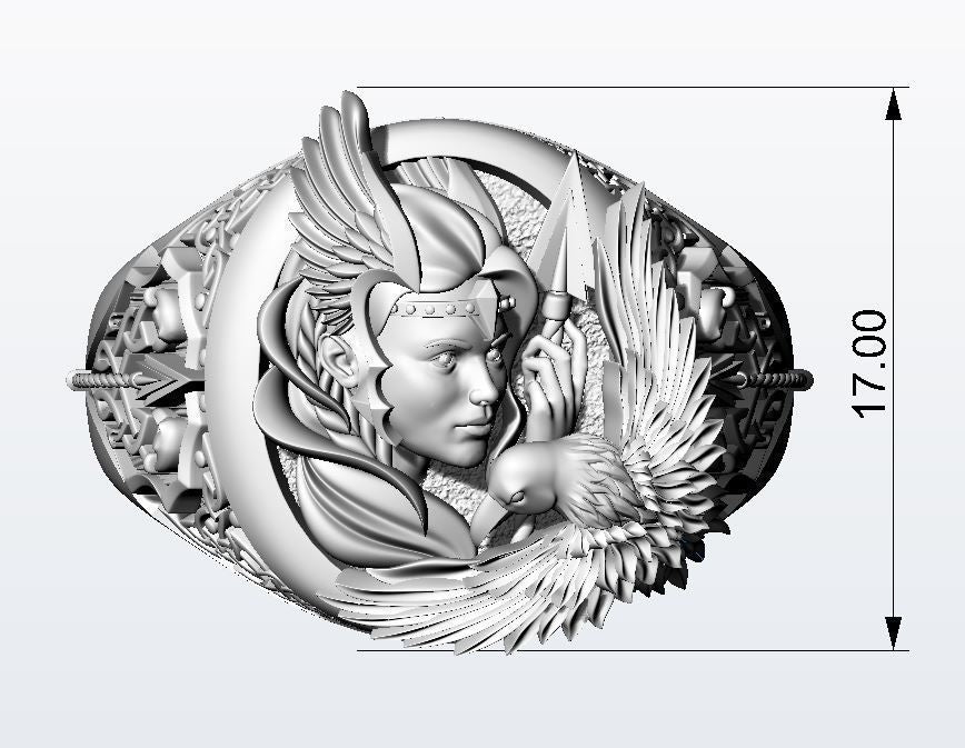 Dazzle Dime 925 Sterling Silver Base 18k Gold Plated Valkyrie Ring A Tribute to the Shieldmaidens of Valhalla - Dazzle Dime