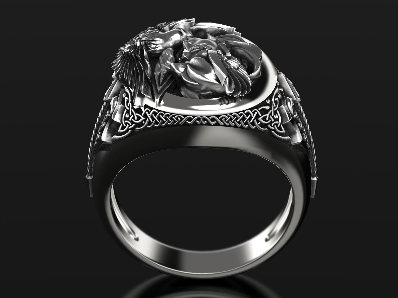 Dazzle Dime 925 Sterling Silver Base 18k Gold Plated Valkyrie Ring A Tribute to the Shieldmaidens of Valhalla - Dazzle Dime