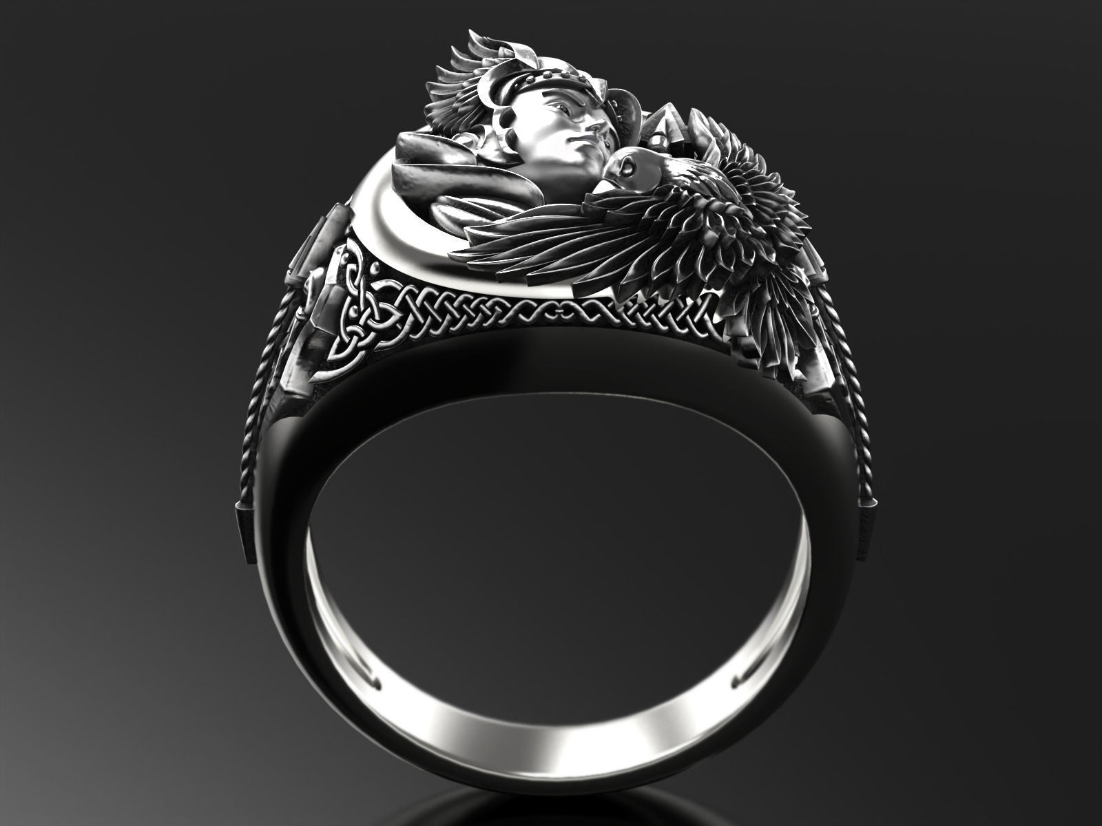 Dazzle Dime 925 Sterling Silver Base 18k Gold Plated Valkyrie Ring A Tribute to the Shieldmaidens of Valhalla - Dazzle Dime