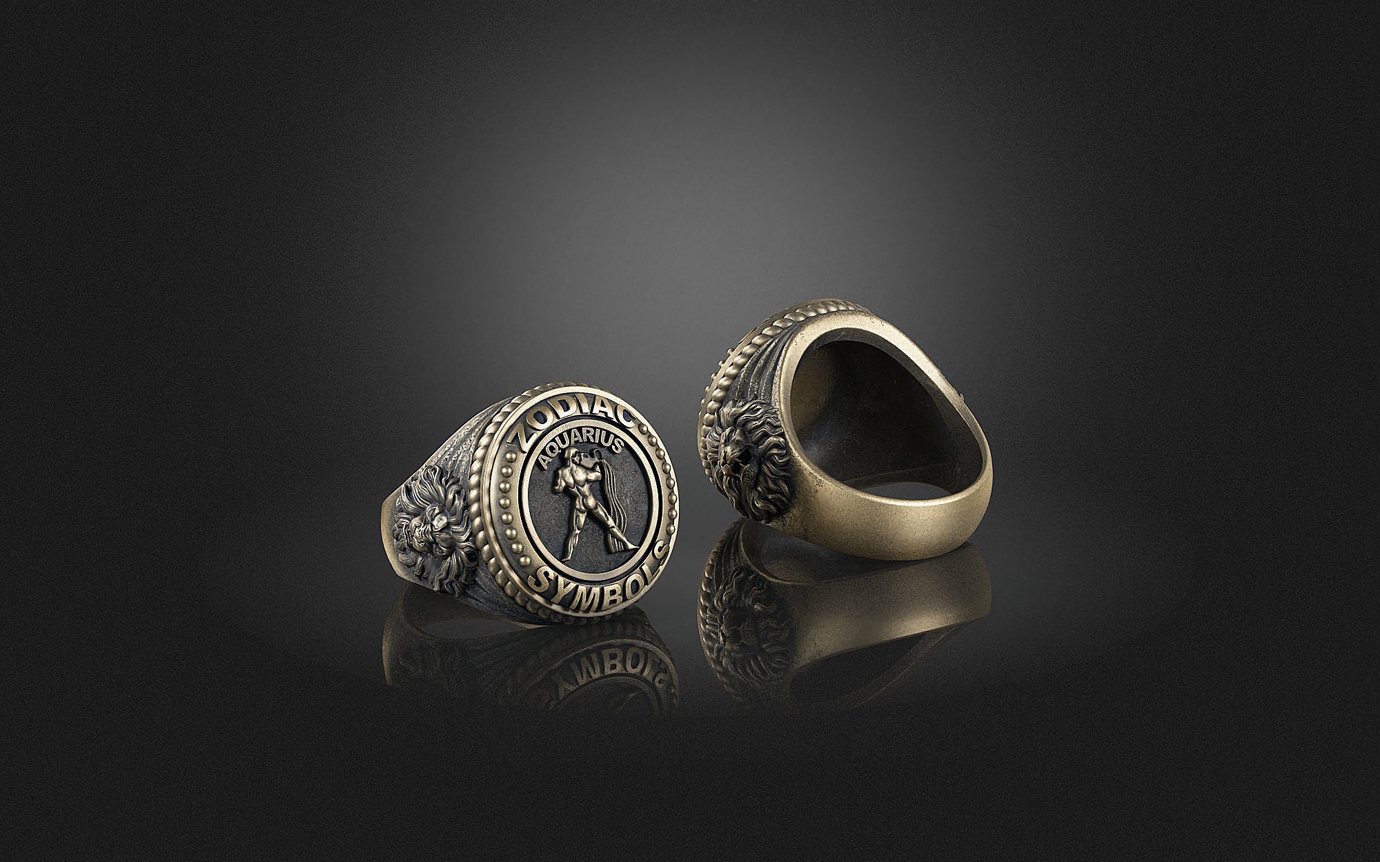 Dazzle Dime® Zodiac Aquarius Ring: Innovation, Freedom, and Visionary Strength Exquisite 925 Sterling Silver with 18K White & Yellow Gold Accents DAZZLE DIME®