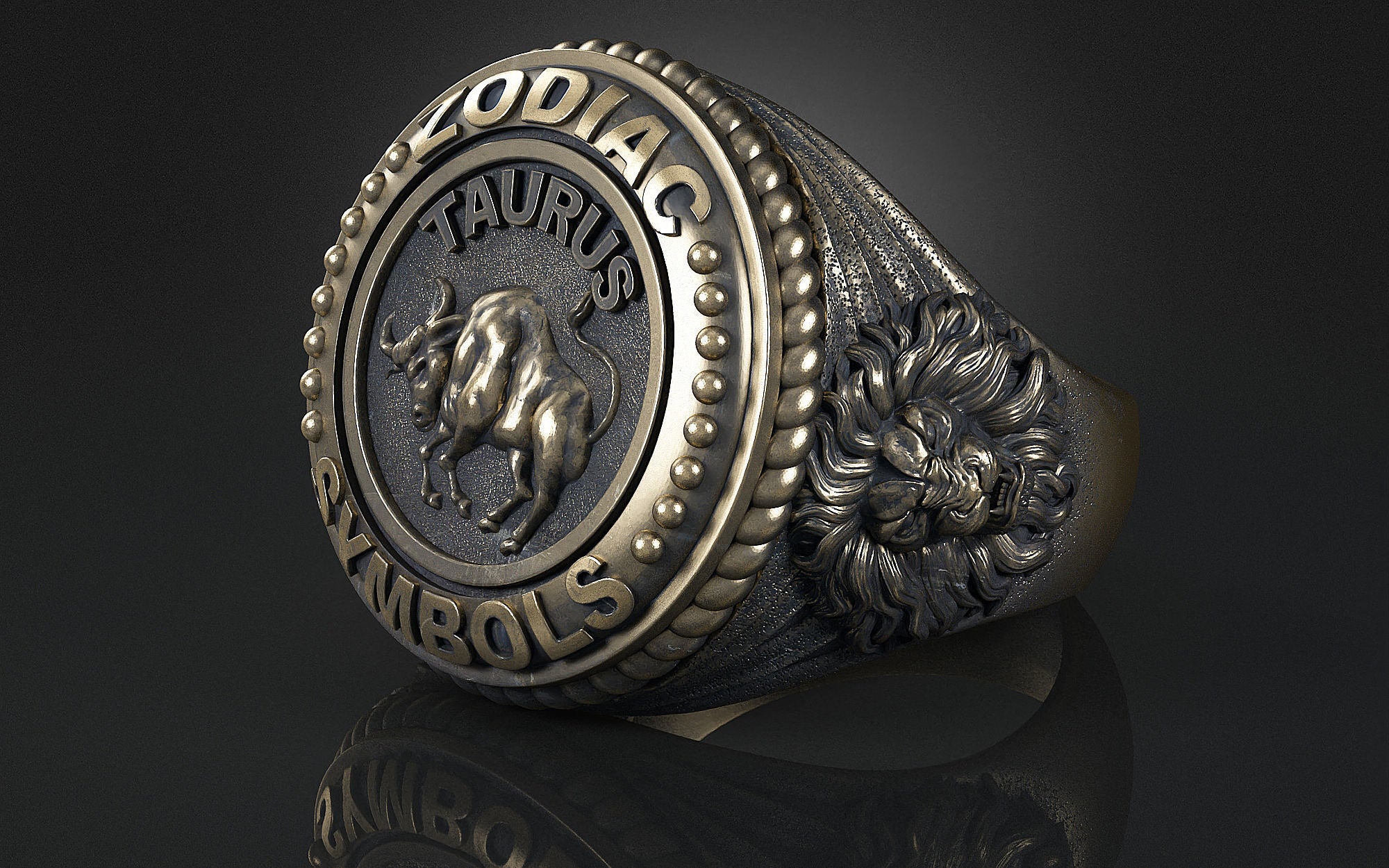 Dazzle Dime® Taurus Zodiac Ring – Exquisite 925 Sterling Silver with 18K White & Yellow Gold Accents DAZZLE DIME®