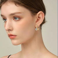 2 Carat Moissanite Hoop Earrings – 925 Sterling Silver with 18K White Gold Plating | GRA Certified