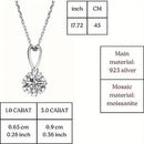 1.0 - 3.0 Carat Moissanite Hollow Heart - Shaped Snowflake Necklace with GRA Cert - Dazzle Dime