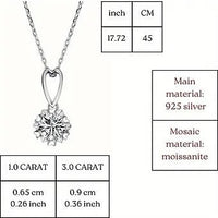 1.0 - 3.0 Carat Moissanite Hollow Heart - Shaped Snowflake Necklace with GRA Cert - Dazzle Dime