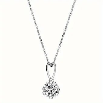 1.0 - 3.0 Carat Moissanite Hollow Heart - Shaped Snowflake Necklace with GRA Cert - Dazzle Dime