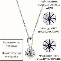 1.0 - 3.0 Carat Moissanite Hollow Heart - Shaped Snowflake Necklace with GRA Cert - Dazzle Dime