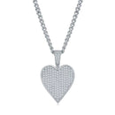 Hip-Hop Men’s Poker Hearts Necklace – 925 Sterling Silver with Moissanite Pendant