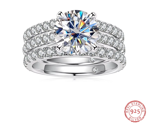user_ced68de5出品　3点セット　ジュリアン 3ct-4.15ct Moissanite Bridal Set – Certified Sterling Silver
