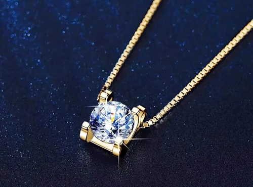 Dazzle Dime 0.5CT Moissanite Diamond 925 Sterling Hallmarked Necklace with Certificate