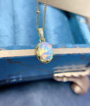 Dazzle Dime® 925 Silver Natural Opal Pendant Necklace for Women | Certified Pure Silver Jewelry