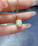 Dazzle Dime® 925 Silver Natural Opal Pendant Necklace for Women | Certified Pure Silver Jewelry