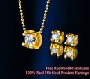 Dazzle Dime® 18K Gold Moissanite Pendant Necklace & Earrings Set | Fine Jewelry for Women | Fashionable Wedding Gift