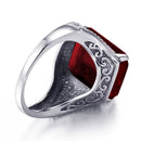 Dazzle Dime® 925 Sterling Silver Garnet Ring | Vintage Byzantine Men's Jewelry