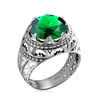 Dazzle Dime® Vintage 925 Sterling Silver Mystic Topaz Ring for Men | Unique Colorful Gemstone Jewelry