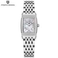 PAGANI Design 22mm Square Women’s Quartz Watch – Sapphire Glass, Stainless Steel, 50M Waterproof