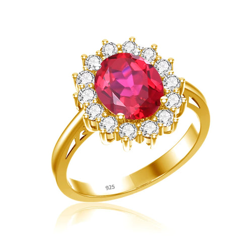 Dazzle Dime® Oval Cut 8x10mm Aquamarine Ring | 18K Gold-Plated Sterling Silver | Elegant Birthstone & Wedding Jewelry