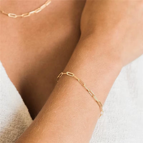 14K Gold Filled Chain Bracelet – Handmade Boho Charm Bracelet, Vintage Anklet for Women, Bridesmaid Gift