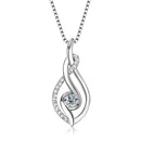 Full Moissanite Twisted Pendant Necklace – 925 Silver with 18K Gold Plating | GRA Certified