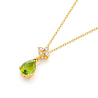 Dazzle Dime® 18K Gold Natural Peridot Teardrop Necklace | Certified Fine Jewelry for Women