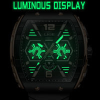 Men's Luxury Sports Watch | Waterproof Quartz Wristwatch with Luminous Date & Silicone Strap | Relogio Masculino by LIGE