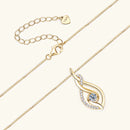 Full Moissanite Twisted Pendant Necklace – 925 Silver with 18K Gold Plating | GRA Certified