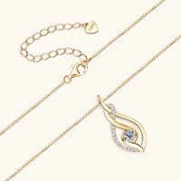 Full Moissanite Twisted Pendant Necklace – 925 Silver with 18K Gold Plating | GRA Certified