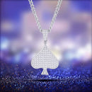 Hot Selling Hip-Hop Rock Men’s Necklace – 925 Sterling Silver with Moissanite Poker Spade Pendant