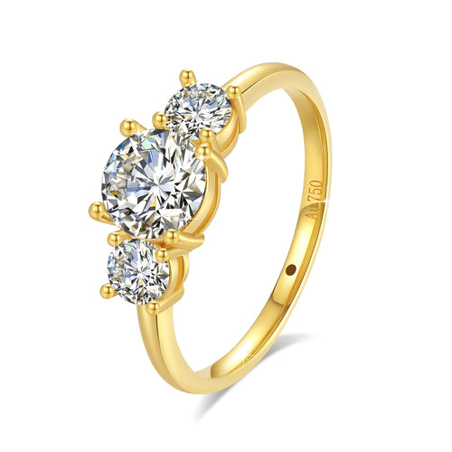 Moissanite Three-Stone Ring
