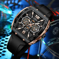 Men's Luxury Sports Watch | Waterproof Quartz Wristwatch with Luminous Date & Silicone Strap | Relogio Masculino by LIGE