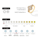 Four-Leaf Moissanite Engagement Ring – 925 Sterling Silver with 18K White Gold Plating | 0.87ct D/VVS1