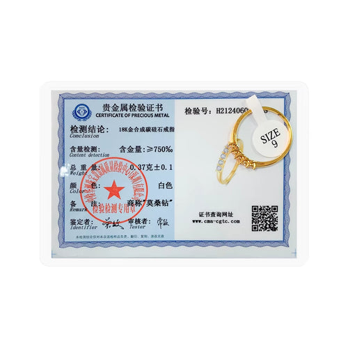 Dazzle Dime® 18K Gold Moissanite Row Ring | Certified High Jewelry for Women