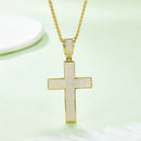 Hip-Hop Style Luxury Full Moissanite Cross Pendant for Men – 18K Gold-Plated 925 Sterling Silver