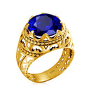 Dazzle Dime® Vintage 925 Sterling Silver Mystic Topaz Ring for Men | Unique Colorful Gemstone Jewelry