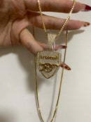 Dazzle Dime 925 Sterling Silver Base 18k Gold Plated Dazzle Dime Gunner Necklace with Chain – Celebrate Your Passion for AFC