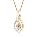 Full Moissanite Twisted Pendant Necklace – 925 Silver with 18K Gold Plating | GRA Certified