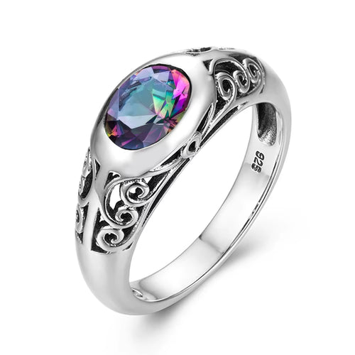 Dazzle Dime® Retro 925 Sterling Silver Peridot Ring for Women | VVS Clarity Oval Gemstone Jewelry