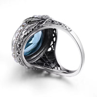 Dazzle Dime® 925 Sterling Silver Pearl & Blue Topaz Ring | Elegant Gemstone Jewelry for Women