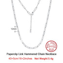 Dazzle Dime® 14K Gold Plated 925 Sterling Silver Paperclip Chain Necklace – 3.6mm/5mm/7mm | Unisex Link Necklace for Women & Men