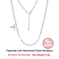 Dazzle Dime® 14K Gold Plated 925 Sterling Silver Paperclip Chain Necklace – 3.6mm/5mm/7mm | Unisex Link Necklace for Women & Men