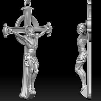 Jesus Crucifix Pendant with Chain - Dazzle Dime