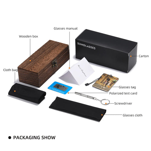 Handmade Transparent Color Frame Polarized Wooden Sunglasses for Men & Women – A Blend of Fashion and Craftsmanship