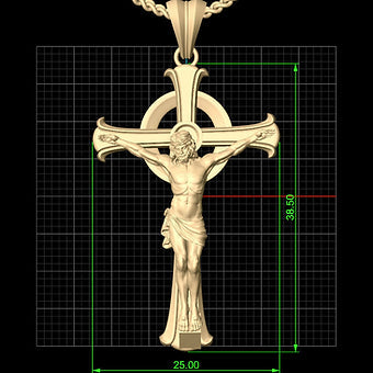 Jesus Crucifix Pendant with Chain - Dazzle Dime