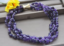 18" Natural Baroque Gemstone Necklace with Magnetic Clasp | Handcrafted Statement Jewelry with Amazonite, Amethyst, Fluorite, Morganite & Tourmaline
