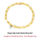 Dazzle Dime® 14K Gold Plated 925 Sterling Silver Paperclip Chain Necklace – 3.6mm/5mm/7mm | Unisex Link Necklace for Women & Men