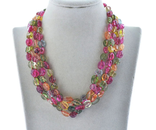 18" Natural Baroque Gemstone Necklace with Magnetic Clasp | Handcrafted Statement Jewelry with Amazonite, Amethyst, Fluorite, Morganite & Tourmaline