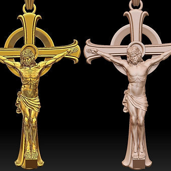 Jesus Crucifix Pendant with Chain - Dazzle Dime